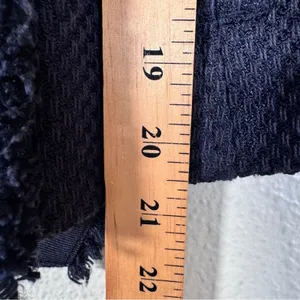 Vince Navy Blue Tweed Asymmetrical Zip Blazer Jacket Womens XS Preppy Classic thumbnail 6