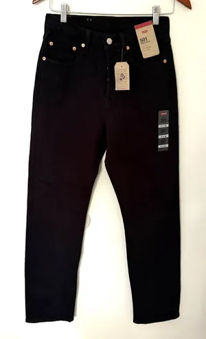 Levis 501 Black High Rise Straight Leg Jeans Retro Y2K Grunge Denim Pants 27/30 thumbnail 1