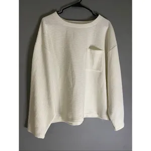 A New Day Cream Ivory Ribbed Pocket Drop Shoulder Shirt Size Large thumbnail 2