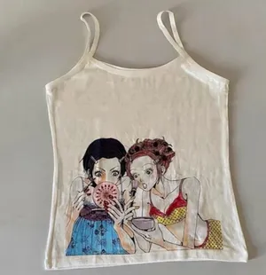 Nana Hachi Anime Tank Top Nana and Hachi Anime Cream Tshirt Tank Tee thumbnail 2