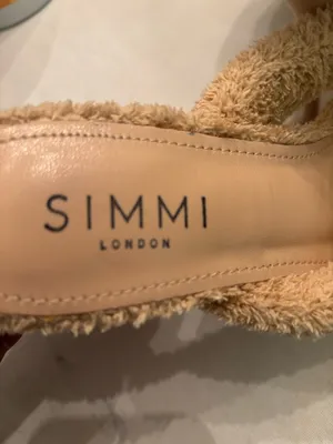 SIMMI London Tan Fuzzy Square-Toe Slide Mules thumbnail 2