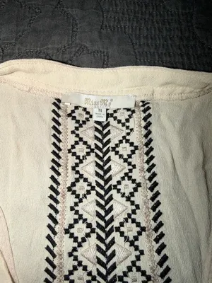 Miss Me Cream Tank with White Crochet Panels thumbnail 2