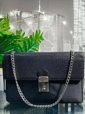 Authentic VALENTINO Black Leather and Nylon Bag thumbnail 2