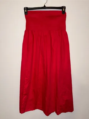 NWOT Wild Fable Red Smocked Maxi Skirt Side Slit Boho Summer XS thumbnail 3