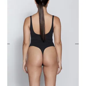 SKIMS Fits Everybody Square Neck Thong Bodysuit Onyx Black Size XS NWT $60 thumbnail 2