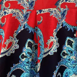 DazzleUp Paisley Tunic Top Swim Cover‎ Up Red Blue Boho Beach Size Medium Resort thumbnail 7