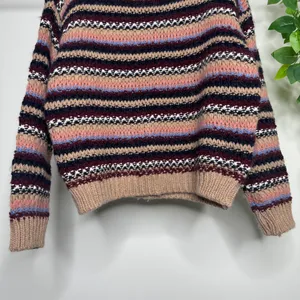 Anthropologie Elsamanda Striped Chunky Knit Alpaca Wool Blend Sweater M Medium thumbnail 5