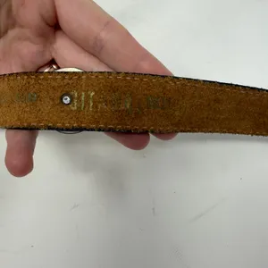 Western Concho Belt Leather Black Silver Engraved Buckle Women M-L thumbnail 5