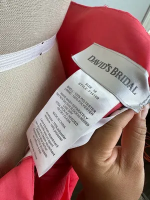 David's Bridal Strapless Chiffon Cocktail Mid Dress Red Size 16 thumbnail 7