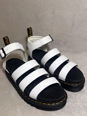 Dr. Martens Blaire White Sandals Women Sz 10 Leather Buckle Strappy Fit Summer thumbnail 13