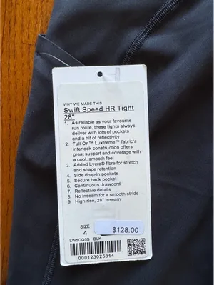 Lululemon Swift Speed With Pockets High Rise 28” Black Size 4 NWT thumbnail 4
