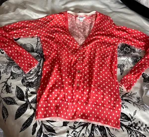 Old Navy Red Polka Dot Button-Up Cardigan Top thumbnail 1