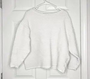 Zara knit white textured sweater thumbnail 1