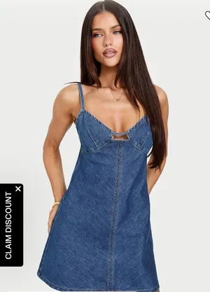 Princess Polly Denim Mini Dress thumbnail 1