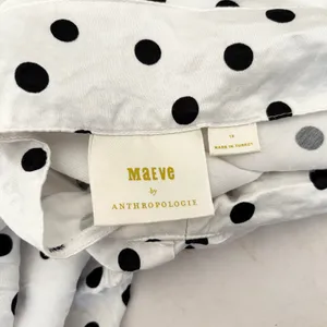 Anthropologie Maeve the Mel Ruched Side-Slit Polka Dot Midi Skirt thumbnail 5