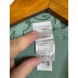 Hanna Andersson Pajamas L Green Bunny Rabbit Modal Button Down Pant Set Womens thumbnail 5