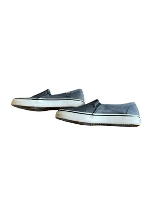 Keds Womens 7.5 Grey Canvas Slip On Sneakers WF59047 USED thumbnail 2