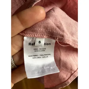 Reformation Zoya Smocked Linen A-Line Mini Dress Pink Shirred Romantic Women S thumbnail 7