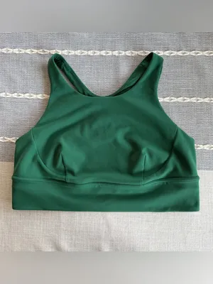 Lululemon Wunder Train Longline Sports Bra Everglade Green Size 14 thumbnail 5