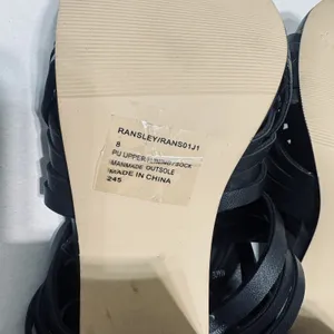 Steve Madden Madden Girl Black Strappy Sandals sz 8 faux leather block heels Ransley thumbnail 6