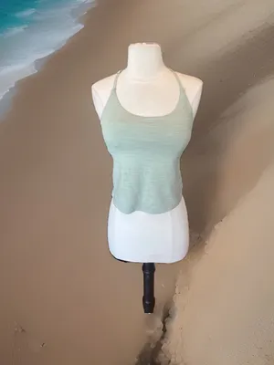 Outdoor Voices Sage Green Strappy Sports Bra Tank Top thumbnail 10
