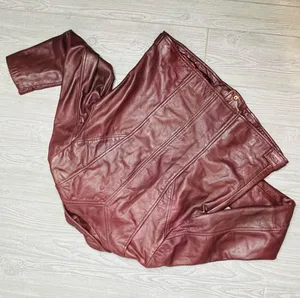 Wilson's Leather brown / red long sleeve soft jacket coat genuine leather large thumbnail 13