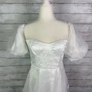 Lulus True Excellence White Bustier Off-The-Shoulder Gown Size Medium thumbnail 5