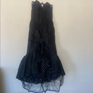 Vintage Black Sweetheart‎ Strapless Tiered Dress Size M thumbnail 2