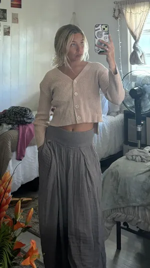 Beige Soft Fitted Button Cardigan Tan thumbnail 1