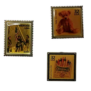 VTG Lot(3) USA Bear Heroes Firefighters 9-11 Crayola Crayon Stamps Brooch Pin thumbnail 1