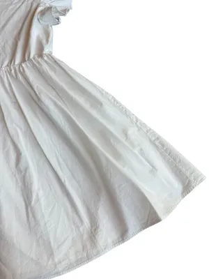 En Saison White A-Line Dress Flowy Sleeves Cotton Blend Stretch Size Medium thumbnail 14