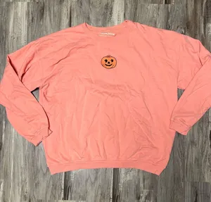 Jean + June 100% Pima Cotton Halloween Skeleton Pumpkin Crewneck Sweatshirt 2X thumbnail 1