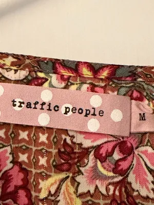 Traffic People blouse size medium floral retro boho metallic colorful thumbnail 7