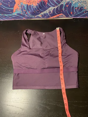 Purple Women's Crop Sports Bra Top thumbnail 3