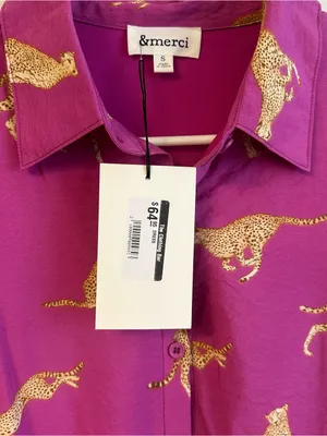 &merci Fuchsia Shirt Dress with Cheetahs thumbnail 2