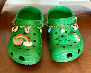 Lucky Charms Crocs sz J 6 Sparkle Green Clog Classic Marshmallow Charms jibbits thumbnail 1
