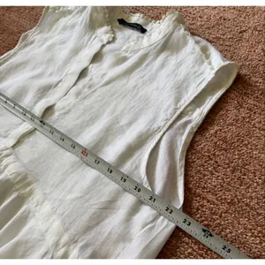 Zara Woman 100% Linen Ivory Asymmetrical Tunic XL Made in Portugal thumbnail 7