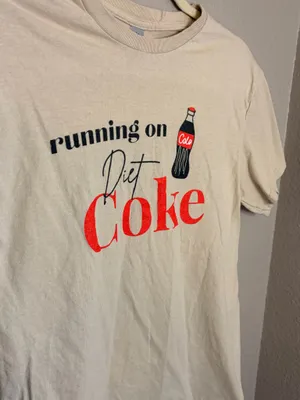 Running on Diet Coke Graphic Tee | Cream Vintage Style T-Shirt thumbnail 3