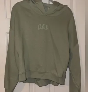Gap Mini Logo Hoodie Relaxed Cropped hoodie desert sage green XS thumbnail 6