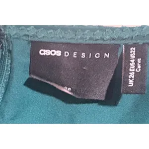 ASOS DESIGN Curve Midi Dress Womens 22 Green Excellent Ruched Chevron Smocked thumbnail 4