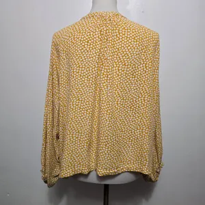 Flawless Mustard Floral Dream Shift Blouse Size Large Bohemian Spring Cottage thumbnail 5
