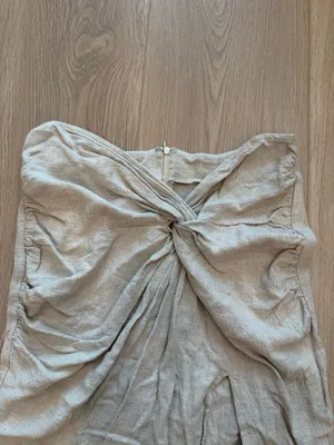 Lulus Twist Front Beige Midi Skirt thumbnail 3