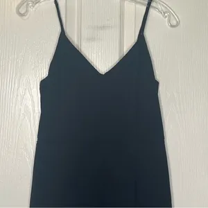 Anthropologie The Essential Slim Jumpsuit Black Spaghetti Strap Sz 0 thumbnail 4