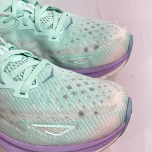 HOKA ONE ONE Clifton 9 Wide Running Shoes Women 9D Sunlit Ocean Lilac Mist thumbnail 11