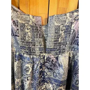 NSR LAYLA PRINTED MIDI DRESS IN BLUE PATCH nwt Size Med (2910) thumbnail 7