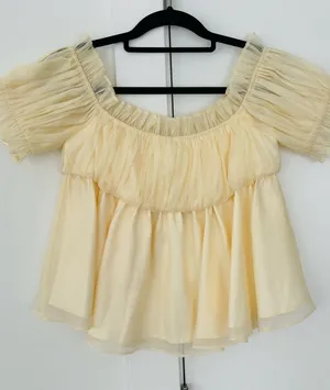 Lush Clothing NWT Babydoll top off shoulder size Large thumbnail 1
