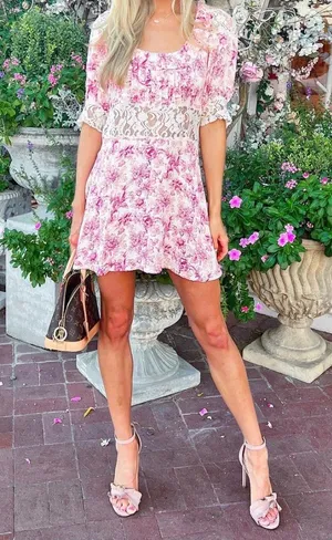 Free People Lucie Mini Dress Lace Floral size XS thumbnail 1