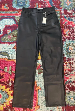 Abercrombie Leather Pants Vegan 90s Straight Ultra High-Rise thumbnail 1