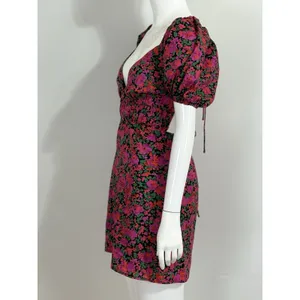Hello Molly Floral Mini Dress Open Back Puff Short Sleeve Party Summer NWT 4 thumbnail 7