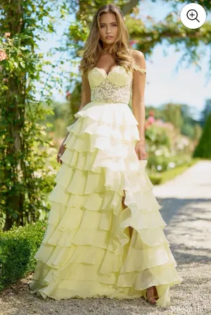 Sherri Hill Prom Dress in Peacock thumbnail 1